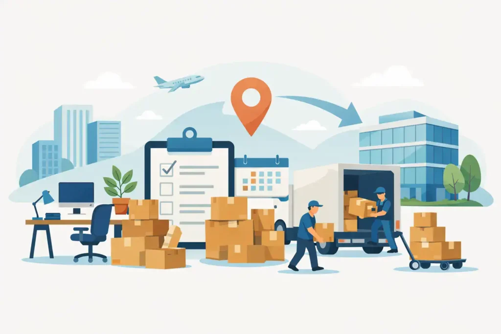 corporate office relocation checklist featured