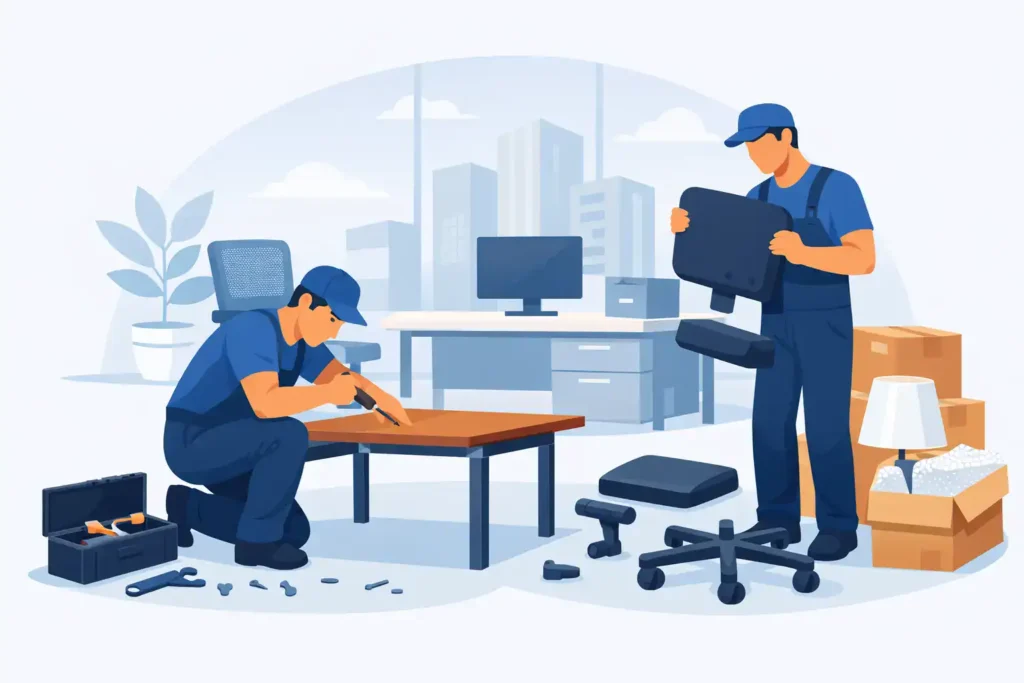 do movers disassemble office furniture featured