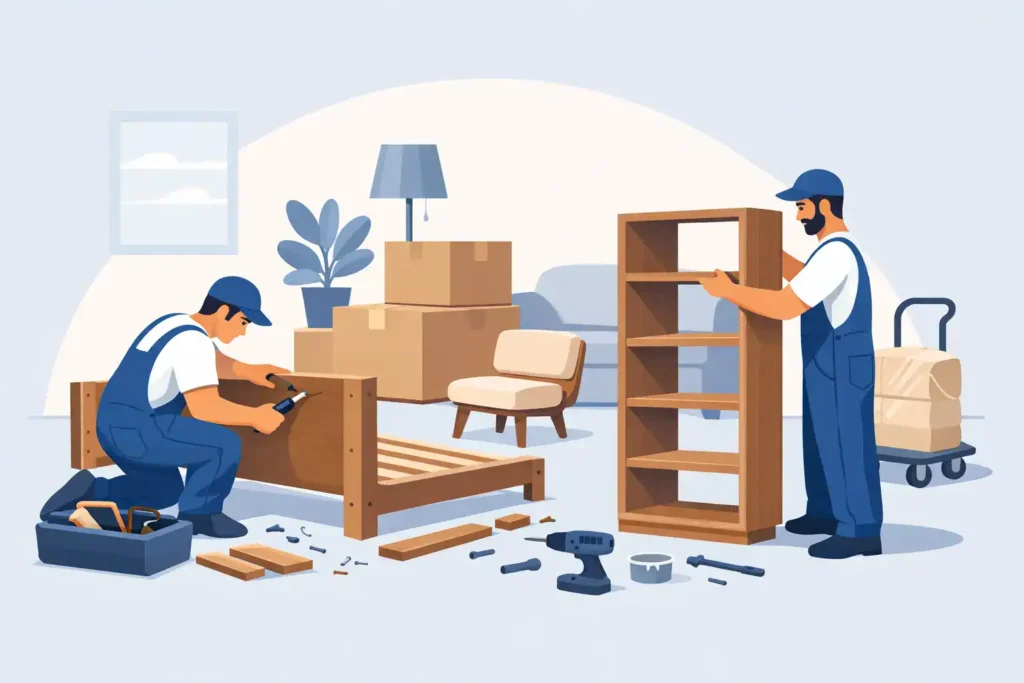 furniture disassembly and reassembly movers featured