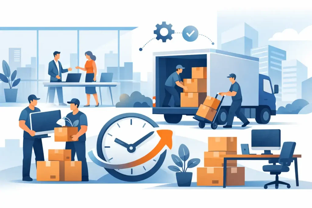 how commercial office movers reduce downtime featured