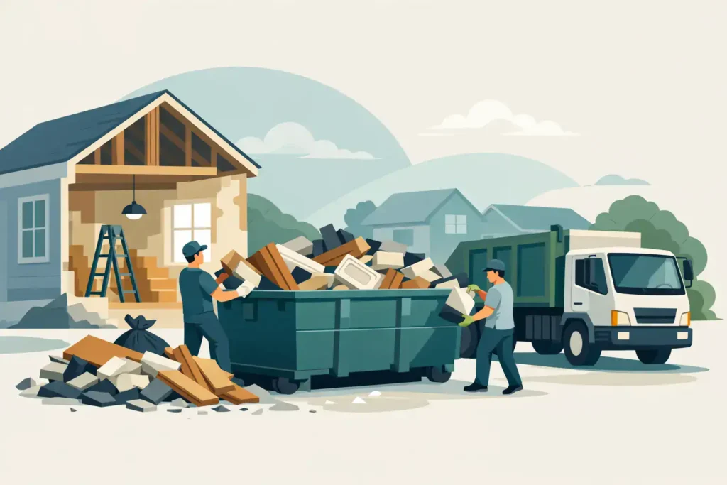 junk removal for renovation debris pickup featured